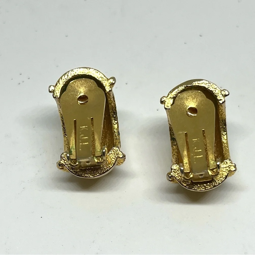 Vintage KJL Clip On Earrings - Picture 3 of 3